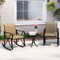 Outdoor Rocking Chair Set with Side Table and Gentle Rocking Motion